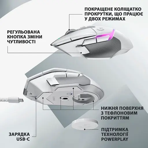 Беспроводная мышь Logitech G502 X Plus Wireless White (910-006171) - фото 7