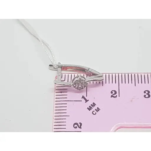 Золоті сережки Столична Ювелірна Фабрика з фіанітами. 110409Б - фото 4