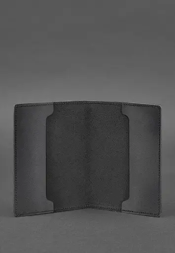 Кожаная обложка для военного билета офицера запаса 8.0 черная Crazy Horse - фото 4