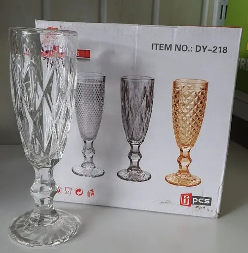 Набор бокалов для шампанского 6шт Подарочные стеклянные фужеры для коктейлей 220мл - фото 2