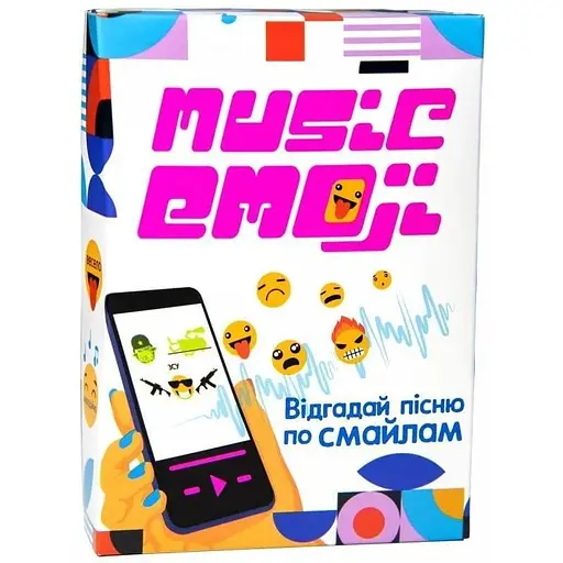 Настільна гра Strateg Music Emoji розважальна українською мовою 30249 (4823113819354) - фото 1