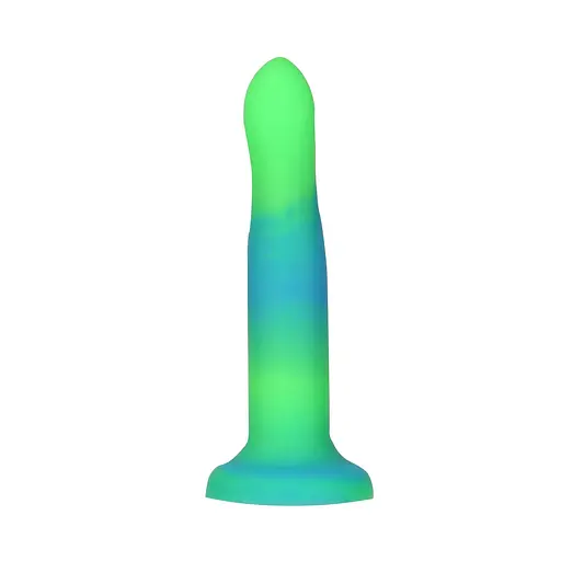 Фалоімітатор Addiction Rave 8″, що світиться в темряві, Glow in the Dark Dildo Blue Green, 20,3 см - фото 3