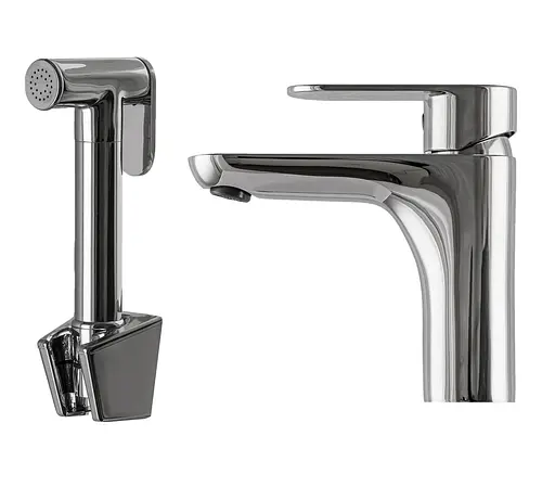 Змішувач з гігієнічною лійкою Topaz Barts TB 07206-H36, Хром - фото 1