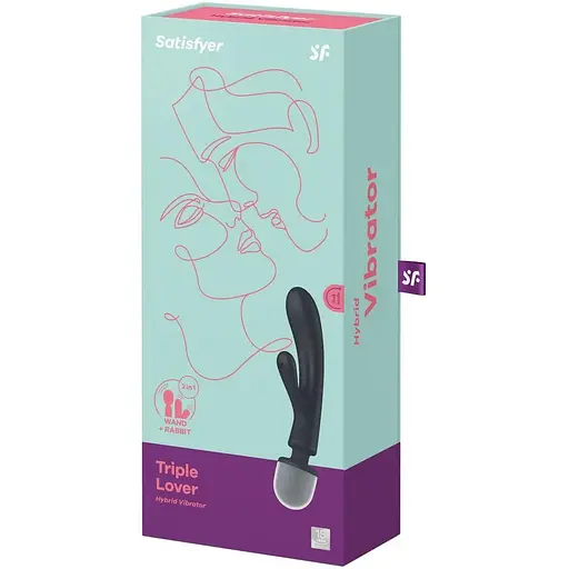 Вибратор Satisfyer Triple Lover для пар и соло три мотора силикон 10 программ серый - фото 7