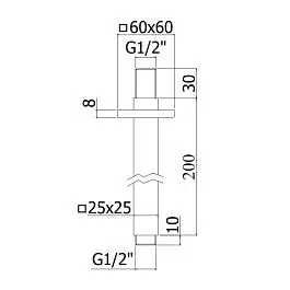 Кронштейн для верхнього душу Paffoni 20 см chrome ZSOF119CR Хром - фото 2