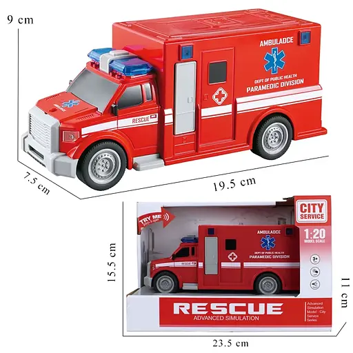 Швидка допомога, WY670A/B/C, звукові та світлові ефекти (В асортименті) - фото 2