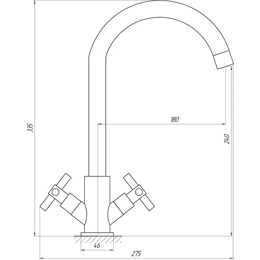 Смеситель для кухни Globus Lux Dukat SD4-203 Нержавеющая сталь - фото 4