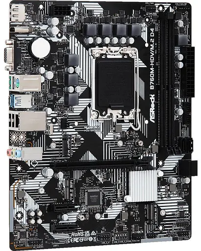 Материнська плата AsRock B760M-HDV/M.2 D4 (B760M-HDV/M.2 D4) (Socket 1700, Intel B760, Micro-ATX) - фото 2