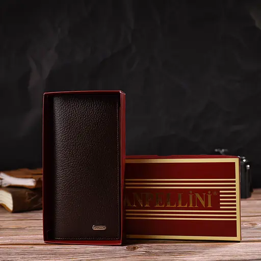 Мужской кожаный кошелек Canpellini 9.2х18.8х1 см acs0025606 - фото 8