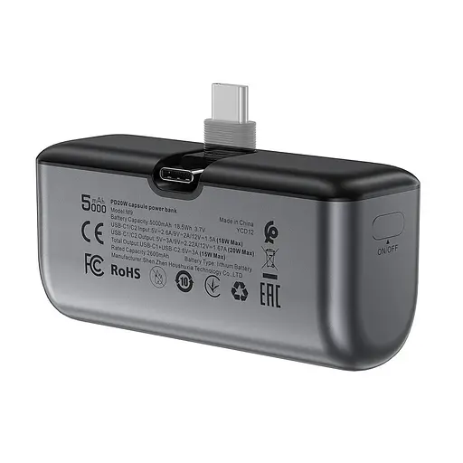 Портативний ЗП Power Bank Acefast M9 PD20W 5000 mAh Black - фото 2