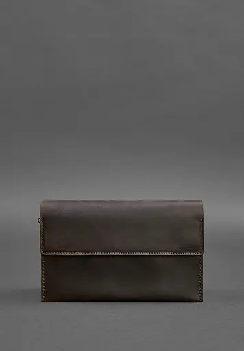 Шкіряний чоловічий клатч-барсетка 3.0 темно-коричневий Crazy Horse - фото 4