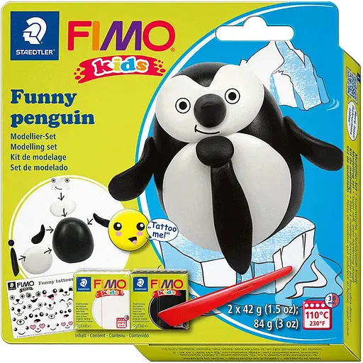 Набор Fimo Kids Пингвинчик 2 цвета 42 г   - фото 1