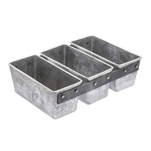 Форма тройная хлебная для выпечки маленьких буханок хлеба и кексов Л12 алюминий 24.5х16.5х7.2 см, Хлібпром Серый 81360 - фото 1