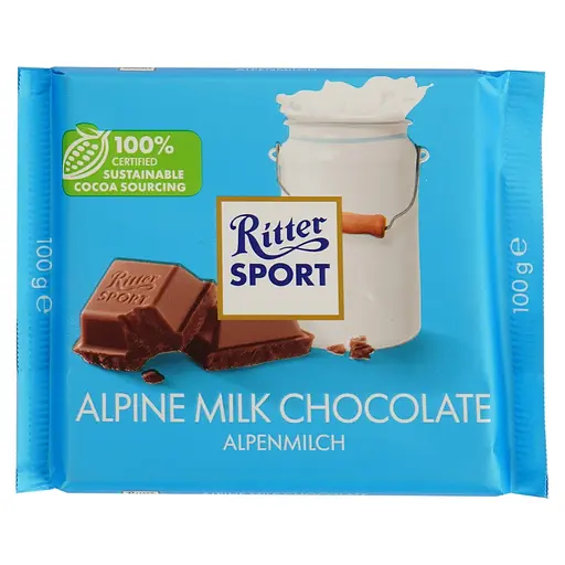 Уцінка. Шоколад Ritter Sport молочний з альпійським молоком 100 г (758037)