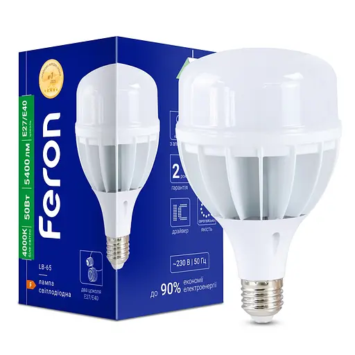 Светодиодная лампа Feron LB-65 50 Вт E27-E40 4000K - фото 1