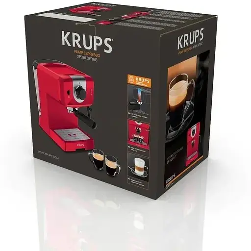 Кофеварка Krups рожковая Krups Opio 1.5 л молотая красная - фото 7