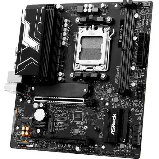 Материнская плата ASRock AM5 B850M-X R2.0, B850, 2xDDR5, Int.Video (CPU), 4xSATA3, 2xM. 2, 1xPCI-E 5.0 x16, 1xPCI-E 4.0 x16, 1xPCI-E 4.0 x1, ALC897, RTL8125BG, 7xUSB 3.2 / 6xUSB 2.0, HDMI/DP, MicroATX - фото 5