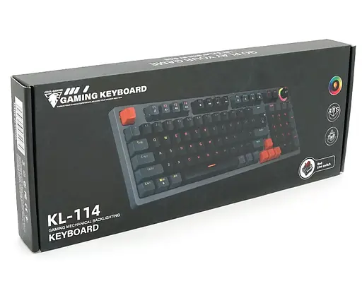 Клавіатура ігрова механічна JEDEL KL114 Drinkey Red Swich Black - фото 4