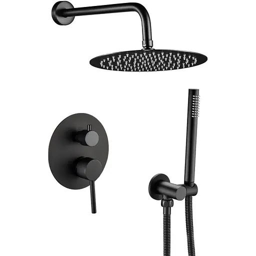 Душова система VBI Milano black прихованого монтажу VBI-050109BL, Чорний матовий - фото 1