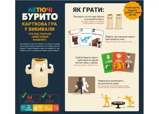 Настільна гра Geekach Games Летючі бурито (Throw Throw Burrito) (укр.) (EKITTB01UA) - фото 2