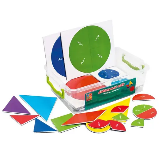 Демонстрационный магнитный набор "Дроби-Танграм" Vladi Toys VT5555-03 - фото 1