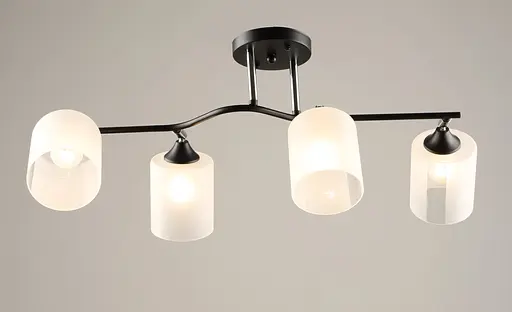 Люстра потолочная на 4 плафона VALESO K2316/4, черный/хром (E27)