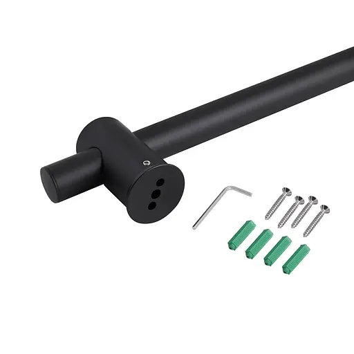 Душова стійка з тримачем універсальна Qtap Lepit 665 мм округла QTLEP82103OB Black Matt Чорний матовий - фото 4