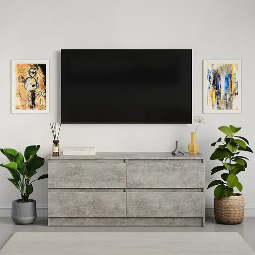 Тумба під телевізор MebelStar Нео 4Ш 120x43x53 см Бетон (MBS-1270) - фото 2