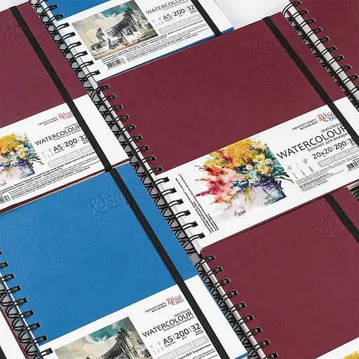 Блокнот для акварелі на спіралі Watercolor by Smiltanis А5 200г/м2 32 л папір білий Бордо ROSA Studio - фото 7