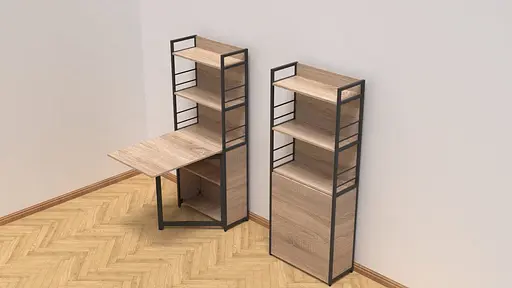 Стол книга с этажеркой Практик 2 Ferrum-decor 1555x640x990 Черный металл ДСП Дуб Сонома 16 мм (FRD-104628) - фото 5