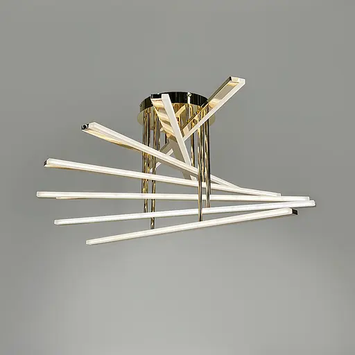 Стельова золота люстра на 5 ярусів світлових палок 80х40 см | Арт. F 607-800 GD | Line F - фото 3