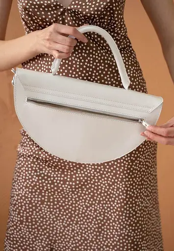 Жіноча шкіряна сумка Сhris maxi біла - фото 5