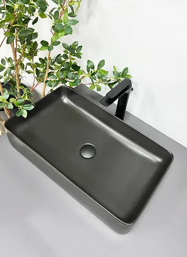 Умивальник VBI Triest black matt накладний VBI-012701, Чорний матовий - фото 3