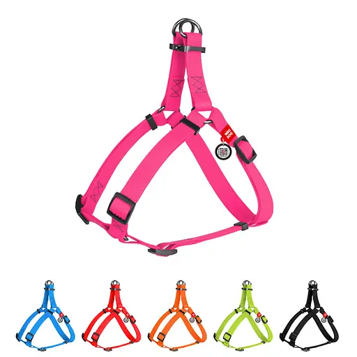 Шлея для собак водостійка Waudog Waterproof з QR-паспортом металічна пряжка-фастекс Ш 25 мм Д 60-90 см рожевий - фото 2