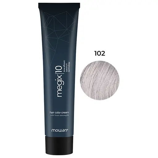 Фарба для волосся з низьким вмістом аміаку Megix10 Mowan 102 ультра світлий блонд ірис 100 мл - фото 1