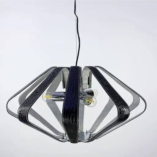 Подвесная люстра с элементами экокожи Black Adele Line.F S 1827/3 BK - фото 1