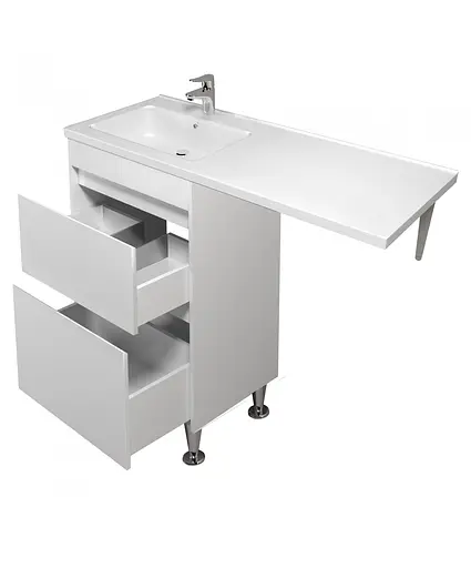 Тумба Мойдодир Wing 60-W з умивальником Rodeo 120 L з крилом над пралкою підлогова Білий - фото 3