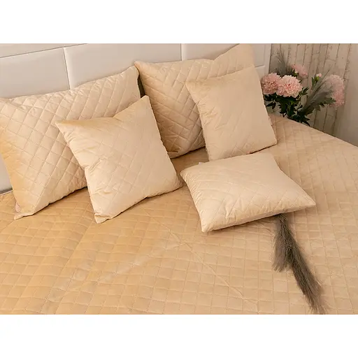 Подушка Руно 40х40 декоративна Velour "Beige ромб" 311.55_Beige ромб - фото 3