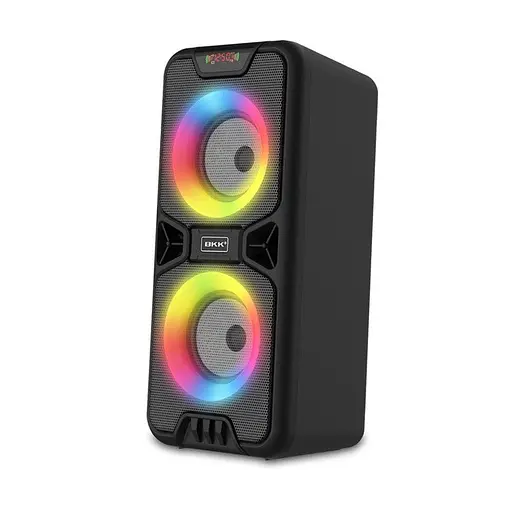 Портативная колонка BKK B86 Акустическая система 20 Вт 2 x 4" RGB подсветка 3000 мАч TF Card Черный - фото 5