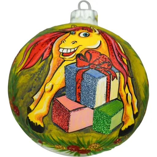 Ялинкова прикраса Санта Шоп Символ 2026 Подарунки скло (4820001180404)