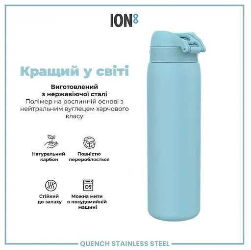 Пляшка для води ION8 1200 мл Stainless Steel Alaskan Blue металева (I8SS1000ABLU2) - фото 6