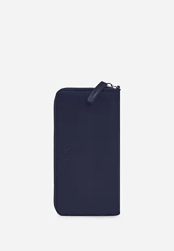 Кожаный портмоне на молнии Monik синий - фото 5