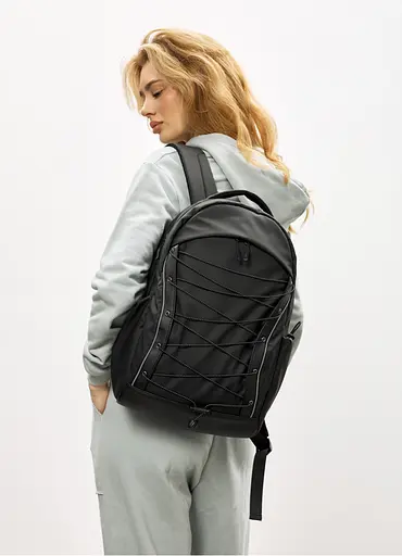 Жіночий рюкзак Sambag Zard Neo чорний з декором 46 х 27 х 13 см (25000264) - фото 4