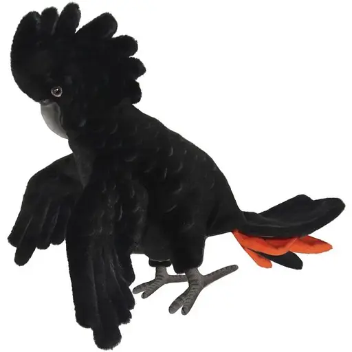 М'яка іграшка Hansa Puppet Червонохвостий чорний какаду 49 см (8227)