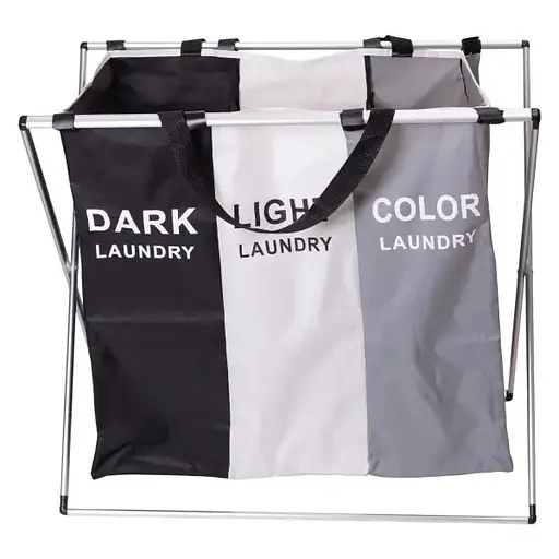 Кошик для білизни Yiwu HP-41-4 текстильний на 3 секції 65х40х58 см - фото 2