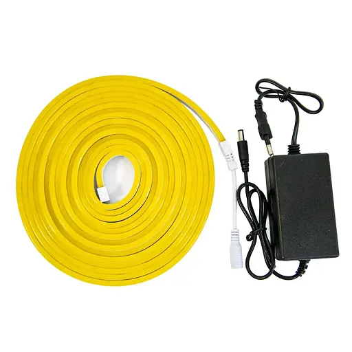Лента неоновая силиконовая LED Neon с блоком питания 5M 12Вт-220Вт Желтый - фото 5