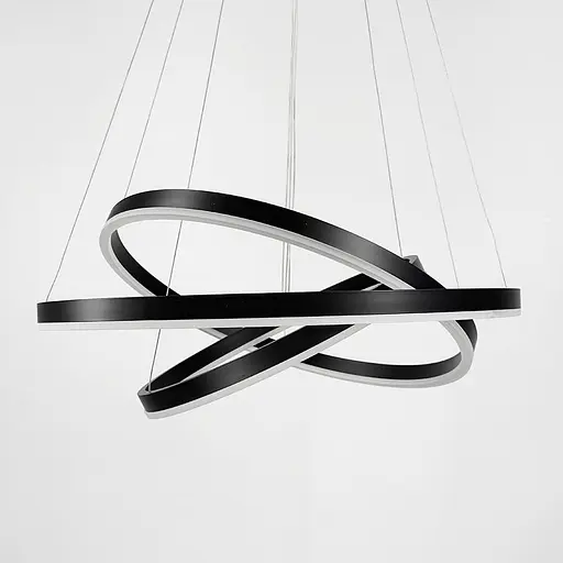 Подвесная люстра в черном корпусе на три кольца 60, 50 и 40 см Ст. MJ 93-600+500+400 BK Line F - фото 3