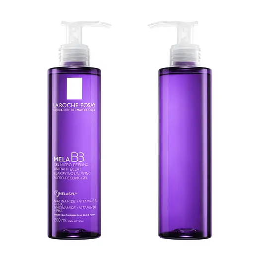 Набор La Roche-Posay: Очищающий гель-микропилинг Мела В3, способствующий выравниванию тона и приданию сияния коже 200 мл + Солнцезащитный легкий корректирующий флюид Anthelios UVmune 400 SPF50+ 50 мл - фото 4