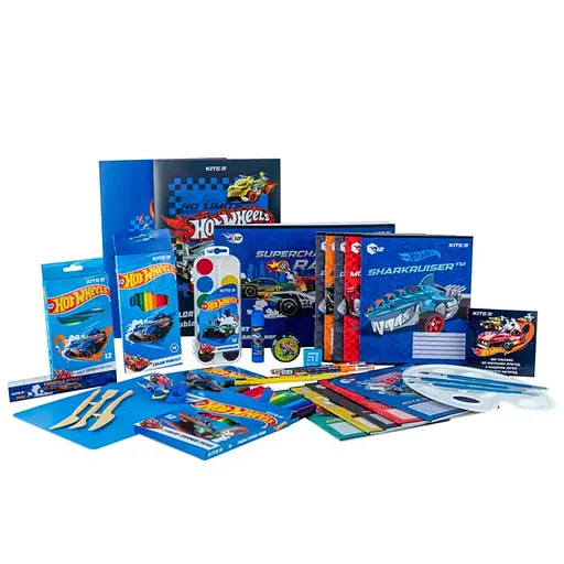 Подарочный набор первоклассника  Kite Hot Wheels 29 предметов HW24-S01 - фото 1