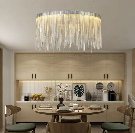 Хромована люстра з ланцюжками Ø 60 см | Арт. SP 07-600 | Line F - фото 3